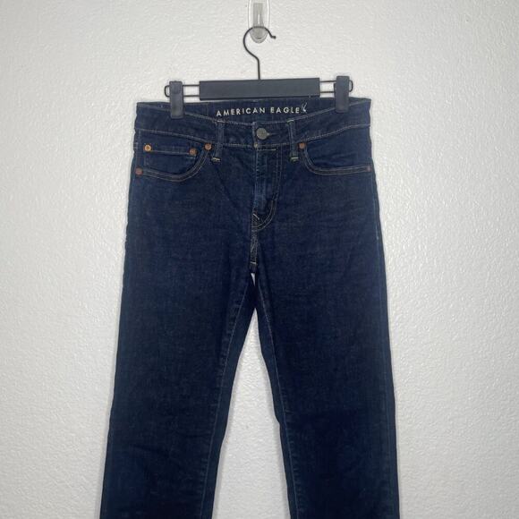 American Eagle Mens Size 28 Next Level Airflex Slim Straight Dark Wash Denim - Picture 11 of 16